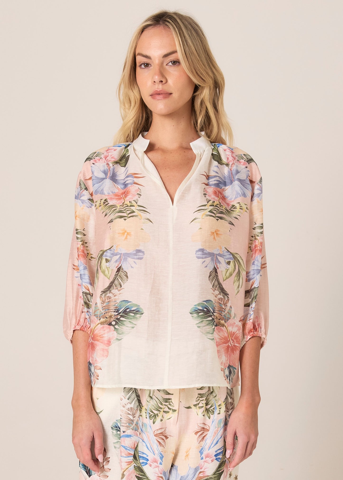 FATE + BECKER SOLARA BLOUSE - PINK PRINT