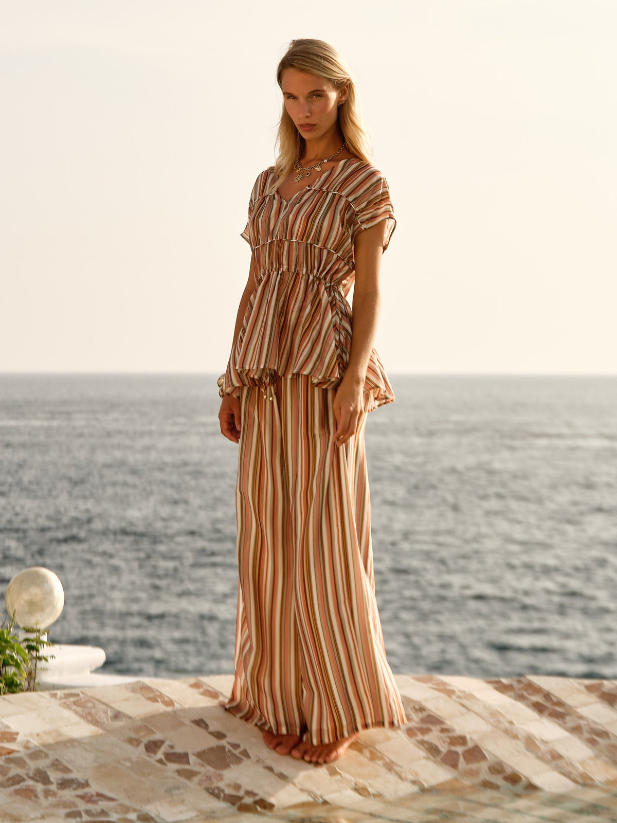 FATE + BECKER ELYSIA PANT - SANDBAR STRIPE MULTI