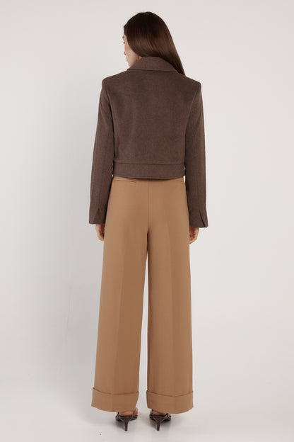 FATE + BECKER DEVYN CROPPED JACKET - CHOCOLATE BROWN
