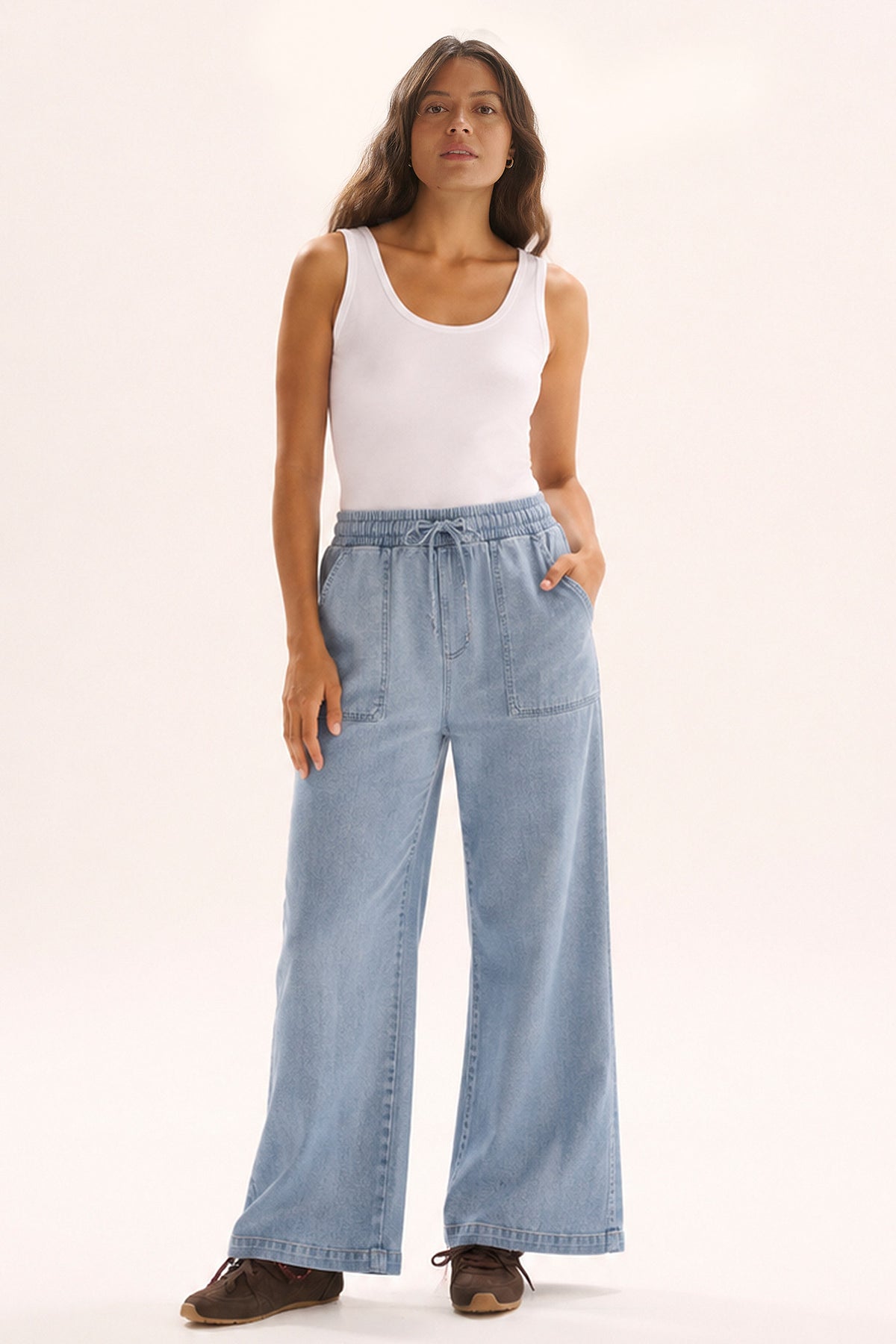 BETTY BASICS SAFFRA RELAX LEG JEAN - BLUE DENIM