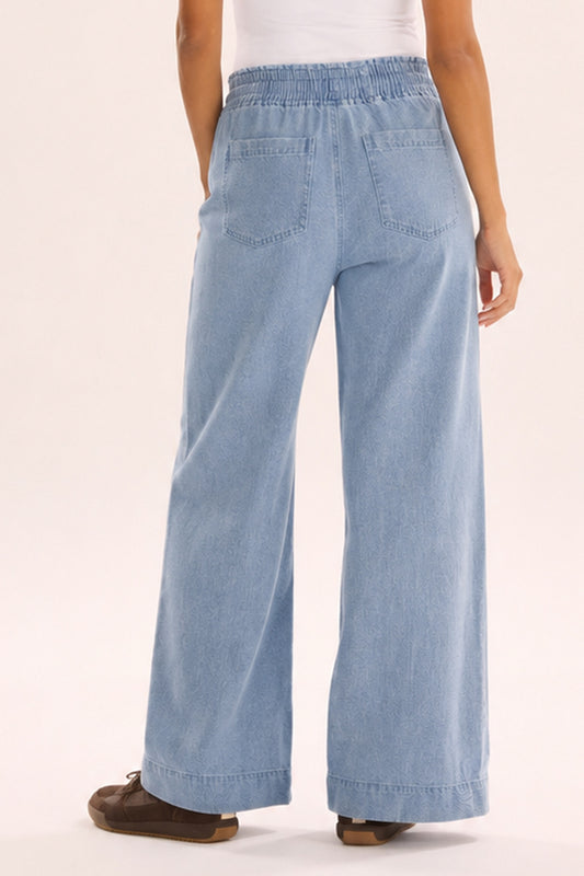 BETTY BASICS SAFFRA RELAX LEG JEAN - BLUE DENIM