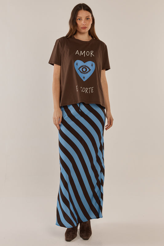 BETTY BASICS ELLIA CREW TEE - BROWN
