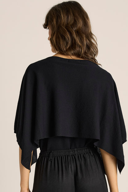 FATE + BECKER KORA CAPE TOP - BLACK