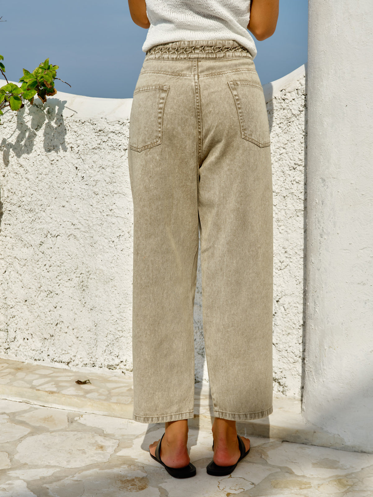FATE + BECKER FIORA BARREL LEG JEAN - PARCHMENT NEUTRAL