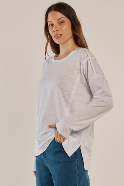 BETTY BASICS BEATRIS TEE - WHITE