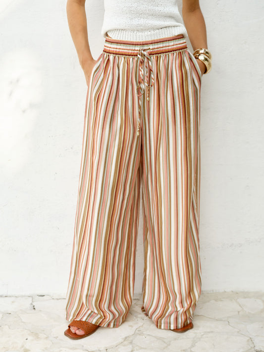 FATE + BECKER ELYSIA PANT - SANDBAR STRIPE MULTI