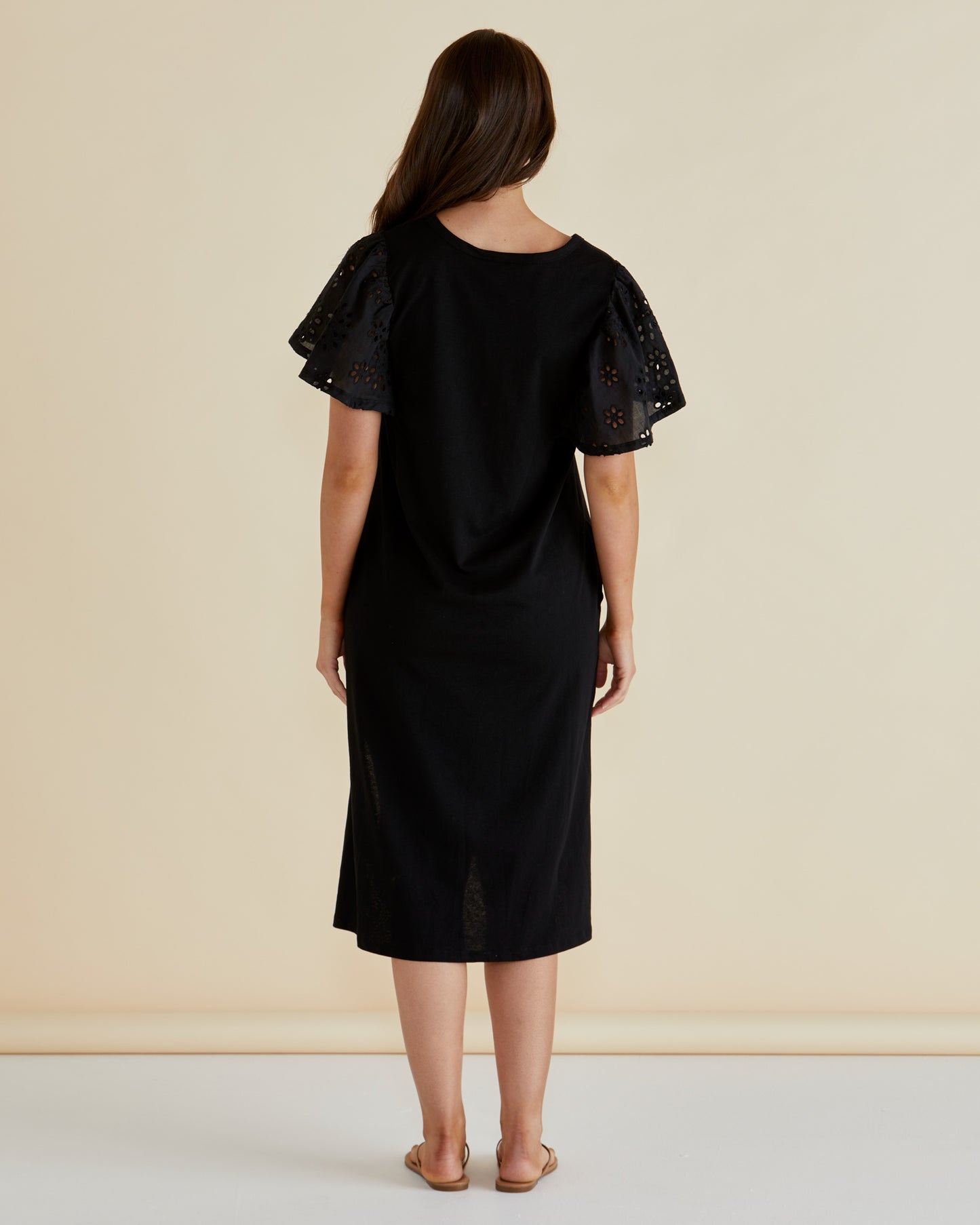 BETTY BASICS SAWYER EMBROIDERED DRESS - BLACK