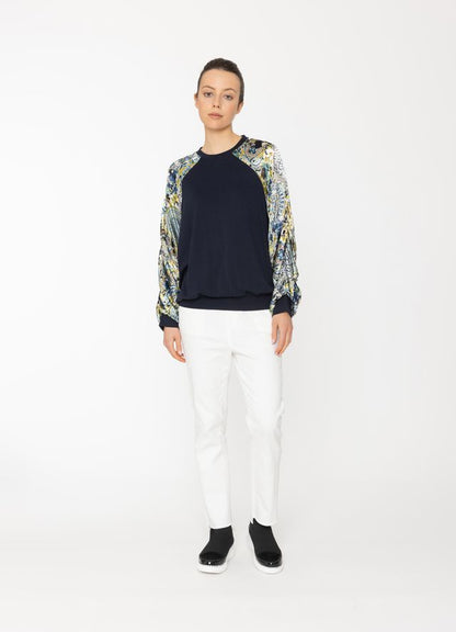 BLACKLIST JUNO SWEATSHIRT - NAVY + ROYAL PRINT