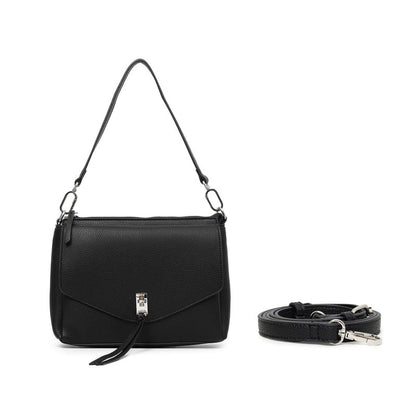 BLACK CAVIAR BAGS - BECKY FLAP CROSSBODY - BLACK