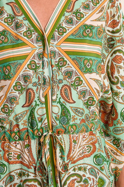 MOLLY BRACKEN WOVEN DRESS - GREEN INES
