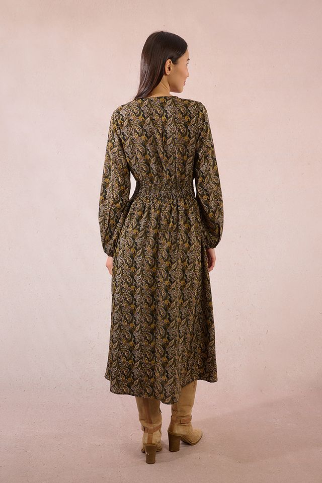 MOLLY BRACKEN WOVEN DRESS - KHAKI LEIA