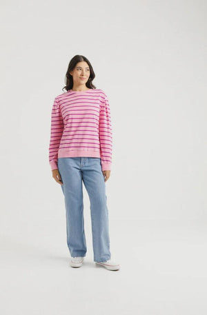 HOME-LEE WYLDER L/S TEE - CANDY STRIPE - HL449 02