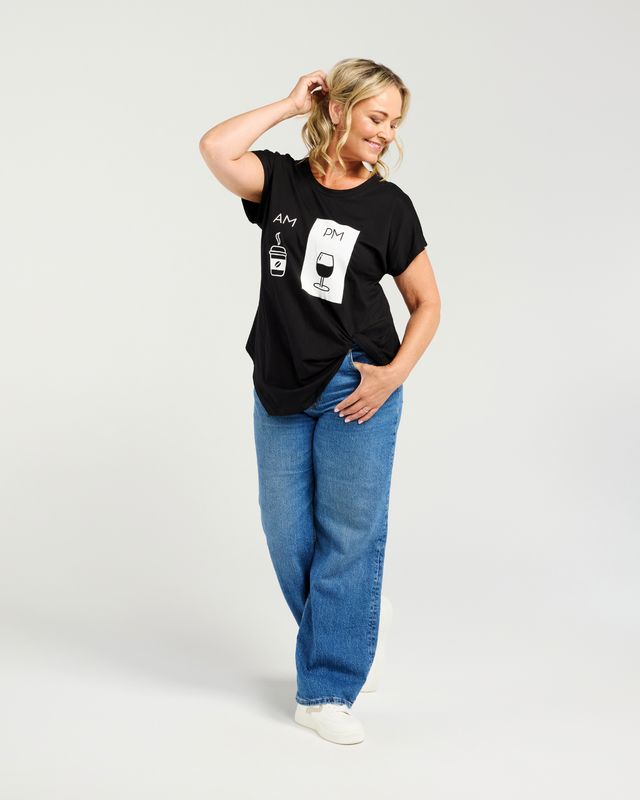 ZAFINA NORA TOP - BLACK