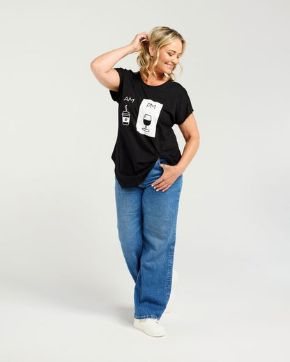 ZAFINA NORA TOP - BLACK
