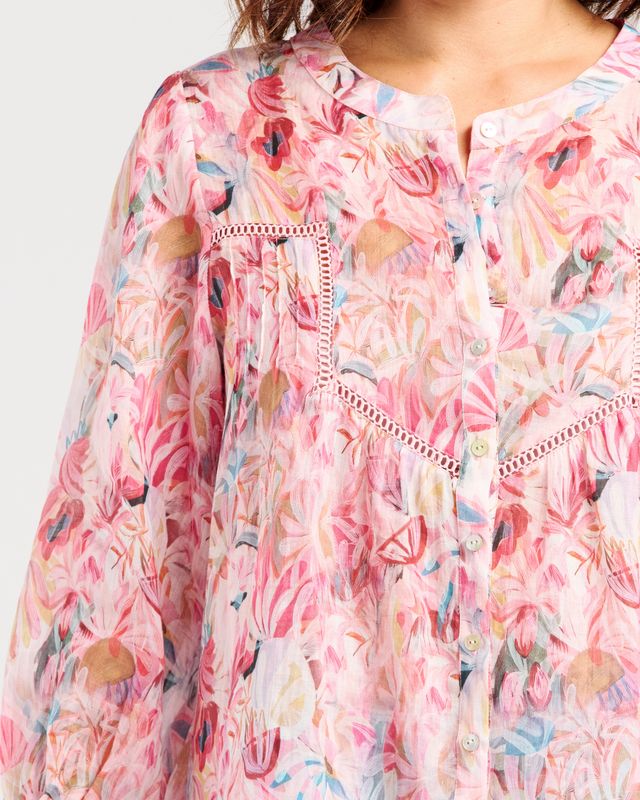 ZAFINA WILLA BLOUSE - FLORAL HAZE