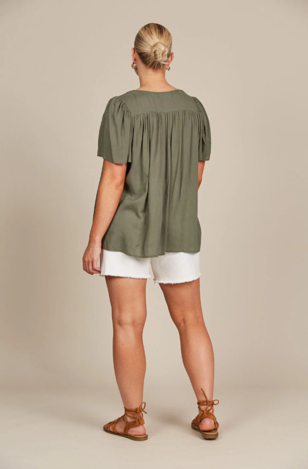 ISLE OF MINE ESME BLOUSE - OLIVE - 4525812