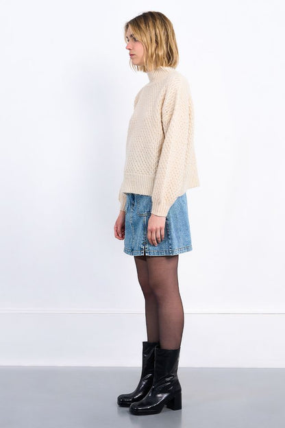 LILI SIDONIO KNITTED SWEATER - BEIGE