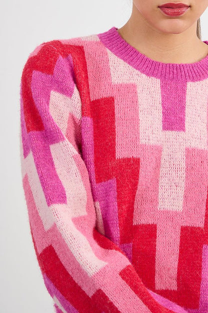 LILI SIDONIO KNITTED SWEATER - FUCHSIA