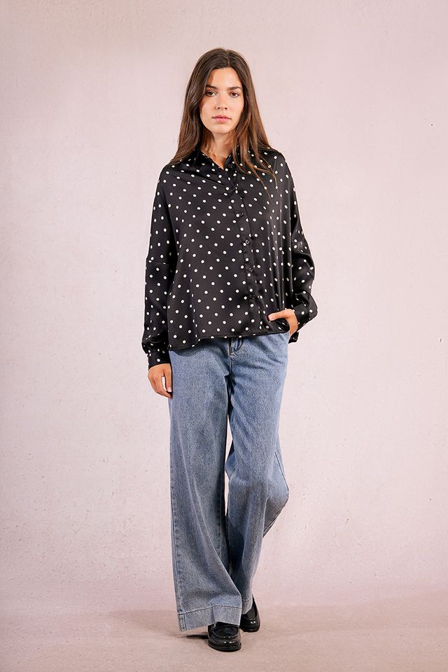 MOLLY BRACKEN WOVEN SHIRT - BLACK
