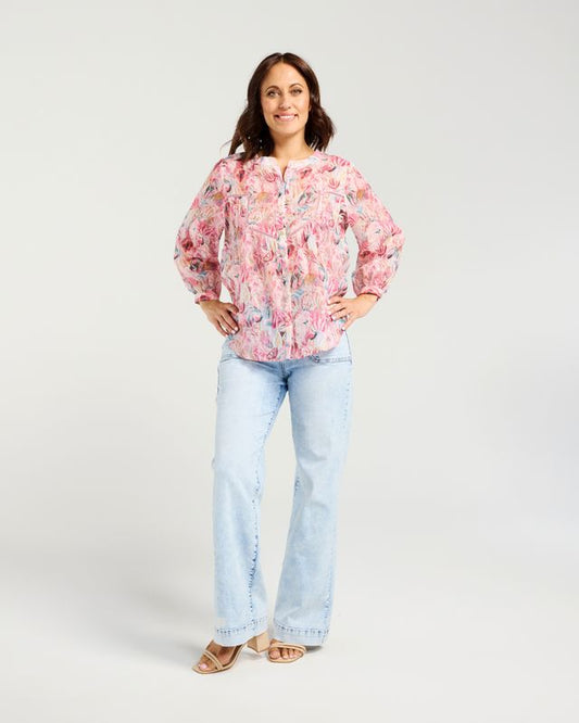 ZAFINA WILLA BLOUSE - FLORAL HAZE