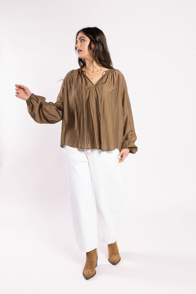 DRAMA THE LABEL CA VA BLOUSE - COFFEE