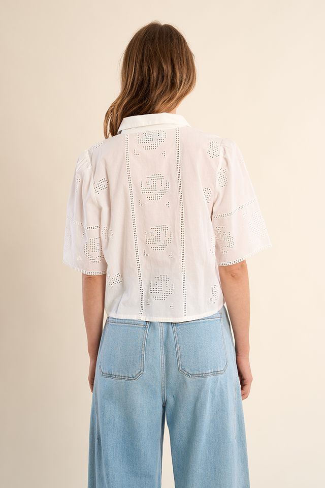 MOLLY BRACKEN WOVEN SHIRT - OFF WHITE