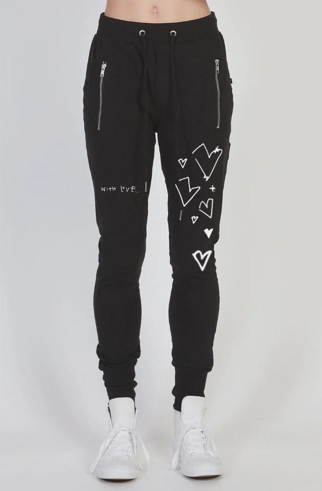 FEDERATION ESCAPE TRACKIES - WITH LOVE - BLACK/WHITE - F1024FST.959-BK/WH