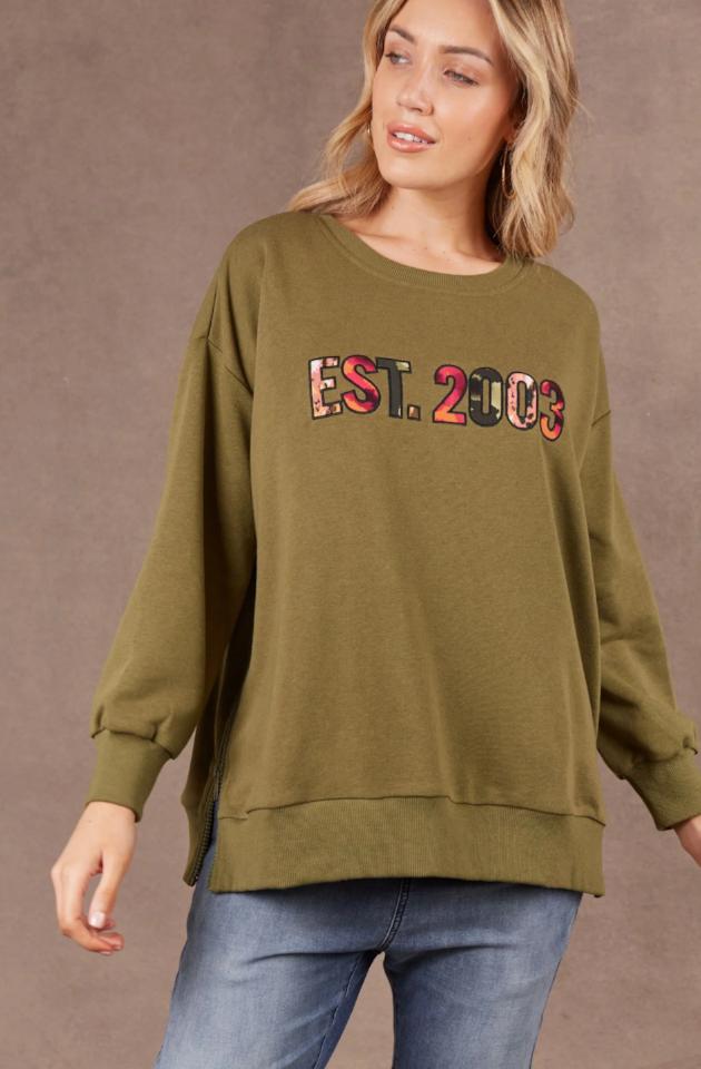 EB & IVE EST SWEAT TOP - THYME - 2550702